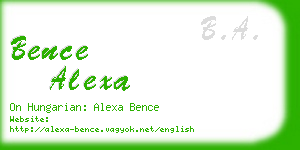 bence alexa business card